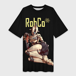 Женская длинная футболка Fallout - RobCo