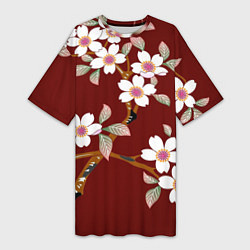 Женская длинная футболка Векторная весна