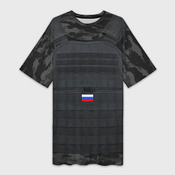 Женская длинная футболка Бронежилет: Армия России
