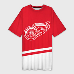 Женская длинная футболка Detroit Red Wings, Детройт Ред Уингз Диагональные