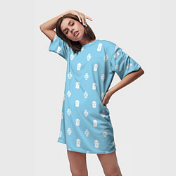 Футболка женская длинная Узор Mono Sky Blue Dope Camo Dope Street Market, цвет: 3D-принт — фото 2