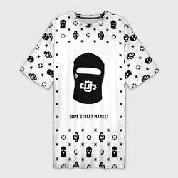 Женская длинная футболка Узор White Dope Ski Mask Dope Street Market