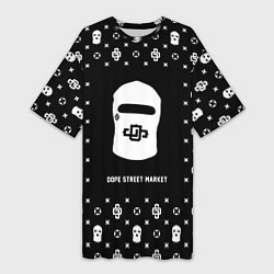 Футболка женская длинная Узор Black Dope Ski Mask Dope Street Market, цвет: 3D-принт