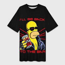Женская длинная футболка Гомер Ill Be Back to the bar Симпсоны