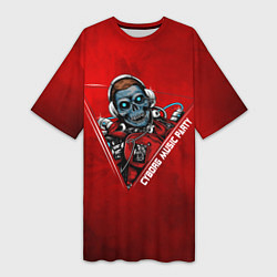 Женская длинная футболка Cyborg music