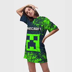 Футболка женская длинная MINECRAFT Арт, цвет: 3D-принт — фото 2