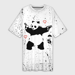 Женская длинная футболка BANKSY БЭНКСИ панда