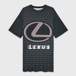 Футболка женская длинная LEXUS Lexus - Карбон, цвет: 3D-принт