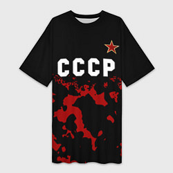 Женская длинная футболка СССР - ЗВЕЗДА Милитари