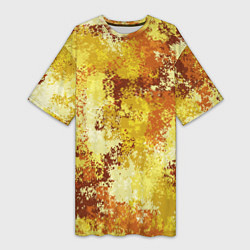 Футболка женская длинная Спортивный камуфляж Пикси - Лимон, цвет: 3D-принт