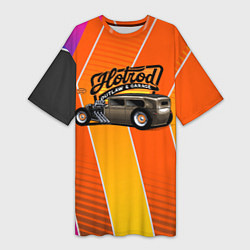 Футболка женская длинная Classic retro car, цвет: 3D-принт