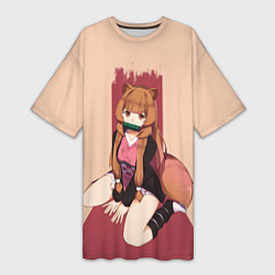 Женская длинная футболка Raccoon andTanuki