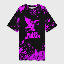 Женская длинная футболка Black Sabbath metal