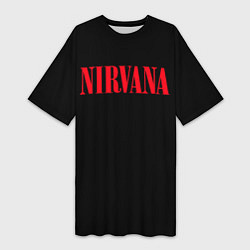 Женская длинная футболка Nirvana in Red