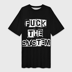 Женская длинная футболка FACK THE SYSTEM