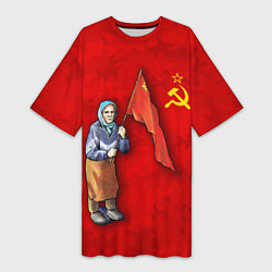 Женская длинная футболка Бабушка с символом победы