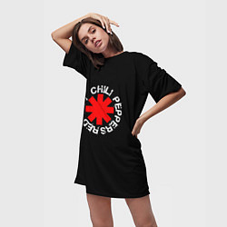 Футболка женская длинная Red Hot Chili Peppers Rough Logo, цвет: 3D-принт — фото 2