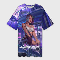 Женская длинная футболка Jydy Джуди Cyberpunk2077