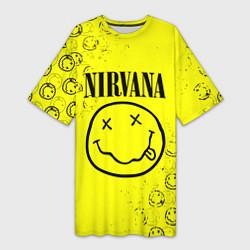 Женская длинная футболка NIRVANA лого