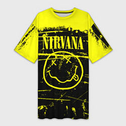 Женская длинная футболка NIRVANA гранж