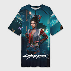 Женская длинная футболка Panam cyberpunk 2077