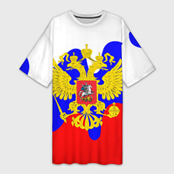 Женская длинная футболка Герб россии герб
