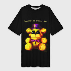 Женская длинная футболка Five Nights at Freddys - мишка