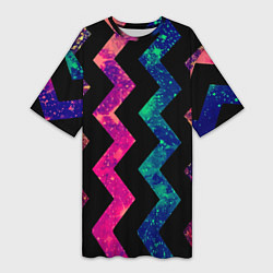 Женская длинная футболка Геометрический паттерн Neon