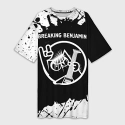 Женская длинная футболка Breaking Benjamin КОТ Брызги