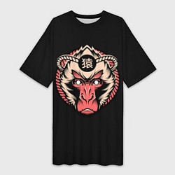 Женская длинная футболка Символ обезьяны