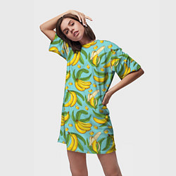 Футболка женская длинная Banana pattern Summer Fashion 2022, цвет: 3D-принт — фото 2