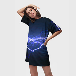 Футболка женская длинная Lightning Fashion 2025 Neon, цвет: 3D-принт — фото 2