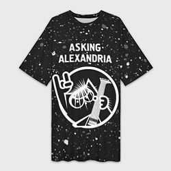 Футболка женская длинная Asking Alexandria - КОТ - Краска, цвет: 3D-принт