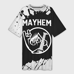 Женская длинная футболка Mayhem КОТ Краска
