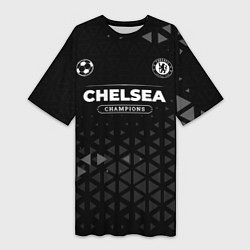 Футболка женская длинная Chelsea Форма Champions, цвет: 3D-принт