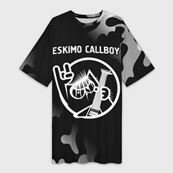 Женская длинная футболка Eskimo Callboy - КОТ - Камуфляж