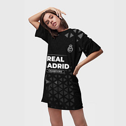 Футболка женская длинная Real Madrid Форма Champions, цвет: 3D-принт — фото 2