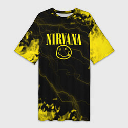 Женская длинная футболка Nirvana молнии