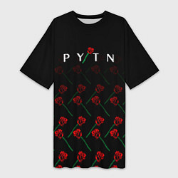 Футболка женская длинная Payton Moormeie pattern rose, цвет: 3D-принт