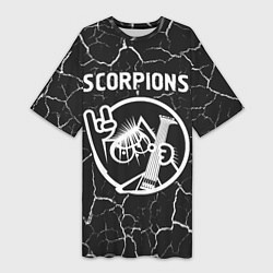 Женская длинная футболка Scorpions КОТ Трещины
