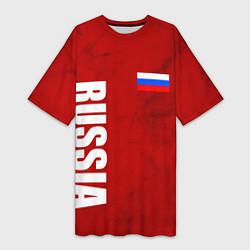 Футболка женская длинная RUSSIA - RED EDITION - SPORTWEAR, цвет: 3D-принт
