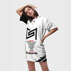 Футболка женская длинная SuperM суперМ, цвет: 3D-принт — фото 2