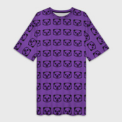 Женская длинная футболка Purple Panda