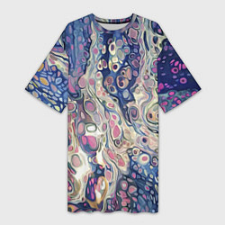 Женская длинная футболка Не смешавшиеся краски abstract pattern