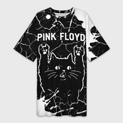 Женская длинная футболка Pink Floyd Rock Cat