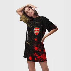 Футболка женская длинная АРСЕНАЛ Arsenal Pro Football Краска, цвет: 3D-принт — фото 2