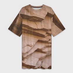 Женская длинная футболка Рельефные скалы Relief rocks