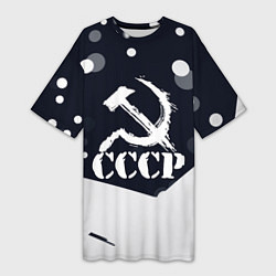 Женская длинная футболка Ussr - ссср - серп и молот