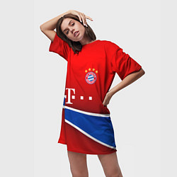 Футболка женская длинная Bayern munchen sport, цвет: 3D-принт — фото 2