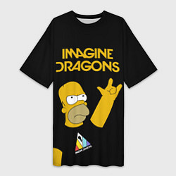 Женская длинная футболка Imagine Dragons Гомер Симпсон Рокер
